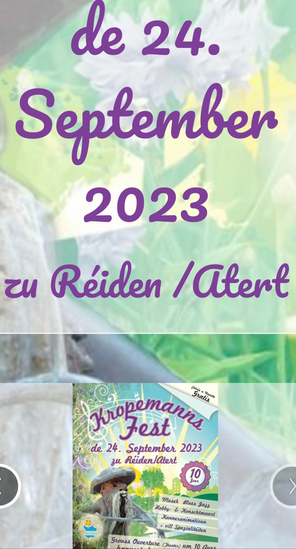 Dimanche 24 septembre 2023 -> Dignity participera au Kropemannsfest à REDANGE